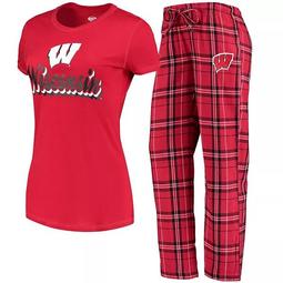 Women's Concepts Sport Red/Black Wisconsin Badgers Ethos T-Shirt & Pants Sleep Set