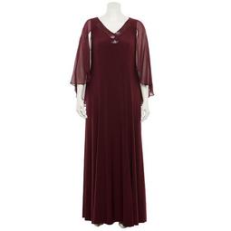 Plus Size Le Bos Capelet-Sleeve Velvet Maxi Dress