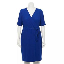 Plus Size Apt. 9® Elbow Sleeve Faux-Wrap Dress