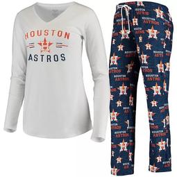 Women's Concepts Sport Navy Houston Astros Zest Long Sleeve T-Shirt & Pants Set