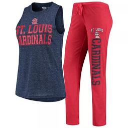 Women's Concepts Sport Red/Heathered Navy St. Louis Cardinals Satellite Muscle Tank Top & Pants Sleep Set