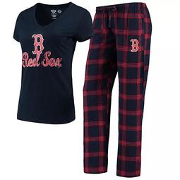 Women's Concepts Sport Navy/Red Boston Red Sox Troupe V-Neck T-Shirt & Pants Sleep Set