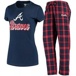 Women's Concepts Sport Navy Atlanta Braves Ethos T-Shirt & Pants Set
