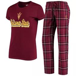 Women's Concepts Sport Maroon/Black Arizona State Sun Devils Ethos T-Shirt & Pants Sleep Set