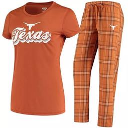 Women's Concepts Sport Texas Orange/White Texas Longhorns Ethos T-Shirt & Pants Sleep Set