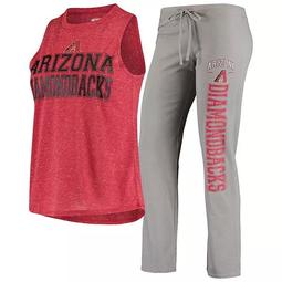 Women's Concepts Sport Gray/Heathered Red Arizona Diamondbacks Satellite Muscle Tank Top & Pants Sleep Set