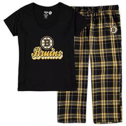 Women's Concepts Sport Black/Gold Boston Bruins Plus Size Ethos Sleep Set