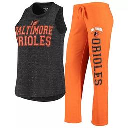 Women's Concepts Sport Orange/Heathered Black Baltimore Orioles Satellite Muscle Tank Top & Pants Sleep Set