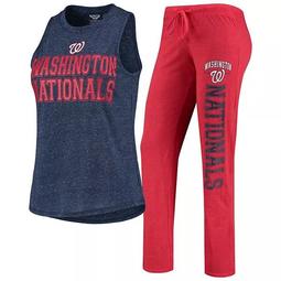 Women's Concepts Sport Red/Heathered Navy Washington Nationals Satellite Muscle Tank Top & Pants Sleep Set