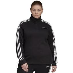Plus Size adidas 3-Stripe Fleece Quarter-Zip Jacket