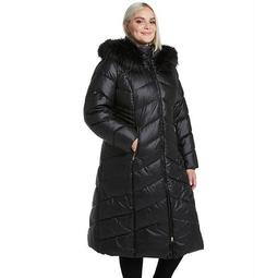 Plus Size Gallery Faux-Fur Hood Long Puffer Coat