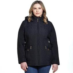 Plus Size Weathercast Hood Quilted Jacket
