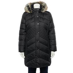 Plus Size TOWER by London Fog Faux-Fur Trimmed Hood Quilted Puffer Jacket