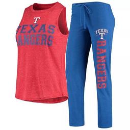 Women's Concepts Sport Royal/Heathered Red Texas Rangers Satellite Muscle Tank Top & Pants Sleep Set