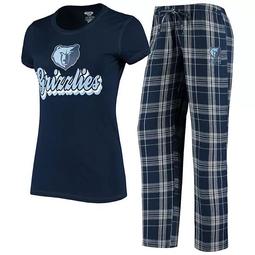 Women's Concepts Sport Navy/Gray Memphis Grizzlies Ethos T-Shirt & Pants Sleep Set