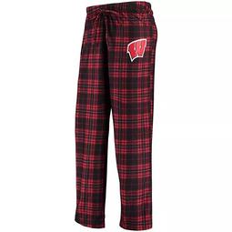 Women's Concepts Sport Black/Red Wisconsin Badgers Plus Size Knit Flannel Pant