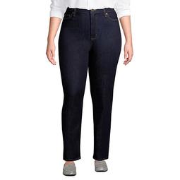 Plus Size Lands' End High Rise Straight-Leg Ankle Jeans