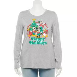 Disney's Mickey & Minnie Mouse Plus Size "Happy Holidays" Graphic Tee by Family Fun™