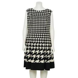 Plus Size Suite 7 Houndstooth Fit & Flare Dress