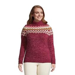 Plus Size Lands' End Cozy Bobble Trim Turtleneck Sweater