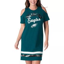 Women's G-III 4Her by Carl Banks Midnight Green Philadelphia Eagles Go Get Em Tri-Blend Cold Shoulder Mini-Dress