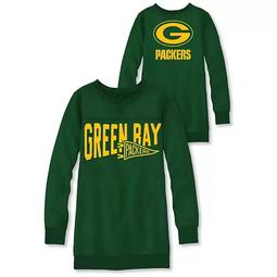 Women's Junk Food Green Green Bay Packers Dual Threat Fleece Dress
