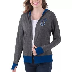 Women's G-III 4Her by Carl Banks Charcoal Indianapolis Colts Chalk Talk Hoodie Cardigan