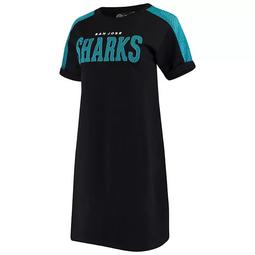 Women's G-III 4Her by Carl Banks Black/Teal San Jose Sharks Spring Training Camp Dress