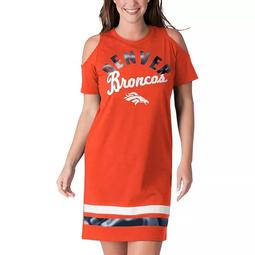Women's G-III 4Her by Carl Banks Orange Denver Broncos Go Get Em Tri-Blend Cold Shoulder Mini-Dress