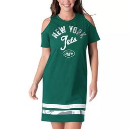 Women's G-III 4Her by Carl Banks Green New York Jets Go Get Em Tri-Blend Cold Shoulder Mini-Dress