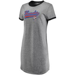 Women's Fanatics Branded Heathered Gray Oklahoma City Thunder Tri-Blend T-Shirt Dress