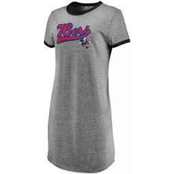 Women's Fanatics Branded Heathered Gray Philadelphia 76ers Tri-Blend T-Shirt Dress