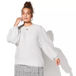 Juniors' Plus Size Vylette™ Balloon Sleeve Sweater