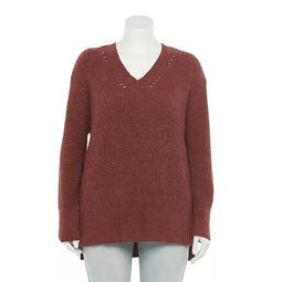 Juniors' Plus Size SO® Chenille V-Neck Sweater