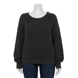 Plus Size EVRI™ Cozy Drop-Shoulder Crewneck Sweater