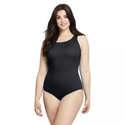 Plus Size Lands' End Mastectomy Tugless Chlorine Resistant One-Piece Swimsuit