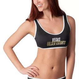 Women's G-III 4Her by Carl Banks Black Vegas Golden Knights Pre-Game Bikini Top
