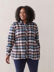 Flowy Plaid Tunic Blouse - In Every Story