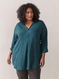 Solid 3/4 Sleeve Tunic Blouse - In Every Story
