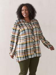 Long Sleeve Plaid Tunic Blouse - In Every Story