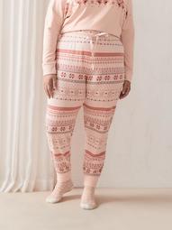 Printed PJ Pant with ribbed cuff