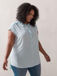 Solid Short Sleeve Blouse - In Every Story