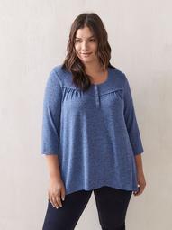3/4 Sleeve Crew Neck Tunic Top - In Every Story