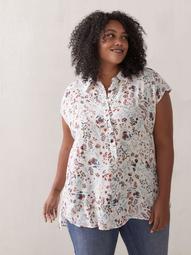 Printed Short Sleeve Blouse - In Every Story