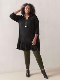 3/4 Sleeve Tunic Top with Frills - In Every Story