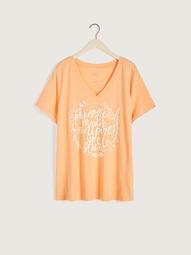 Graphic V-Neck Boyfriend T-Shirt - In Every Story