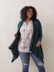 Open Cardigan with Cascade Collar - In Every Story