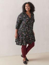Printed Tunic Top with Frills - In Every Story