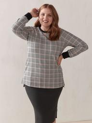 Printed Cotton Long Sleeve Sweatshirt - Addition Elle