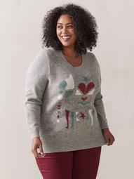 Crew Neck Jacquard Sweater - In Every Story